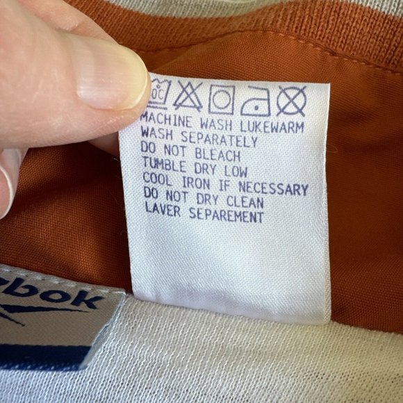 VINTAGE Reebok Track Suit Women’s XS‎ Burnt Orange Texas Lined 2 Piece Y2K Logo - Picture 3 of 16